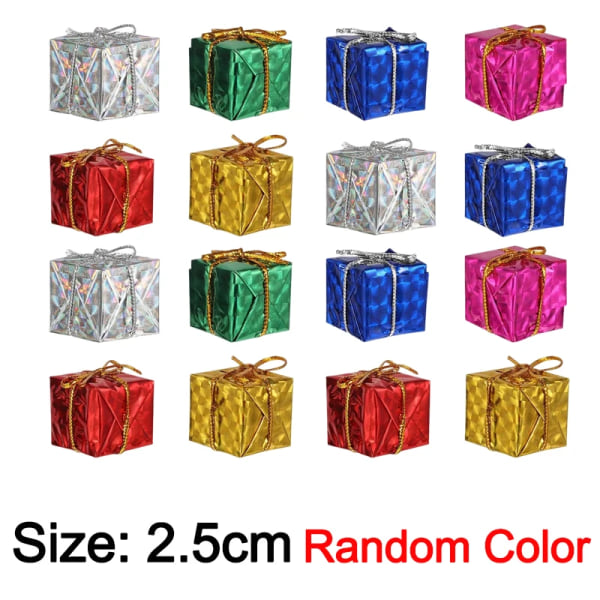 60/6 st Mini Jul Skum Presentaskar Julgransprydnader Julklappar Julgran Hängande Hängen För Navidad Festdekorationer Tillbehör 2.5CM-Random Color 36PCS