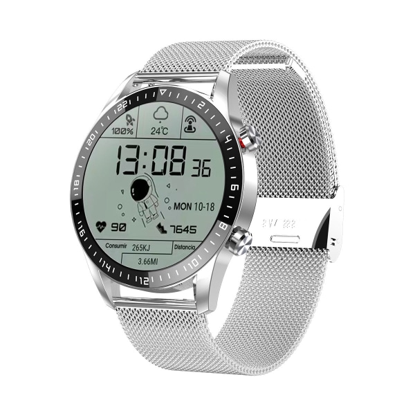 Smartklocka Bluetooth 1,32-tums Samtal Anpassad Urtavla Puls Blodtryck Blodsyre Black glue