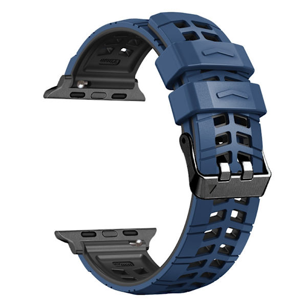 Klockarmband för Apple Watch iWatch 42/44/45/46/49mm metallkoppling Midnattsblå svart