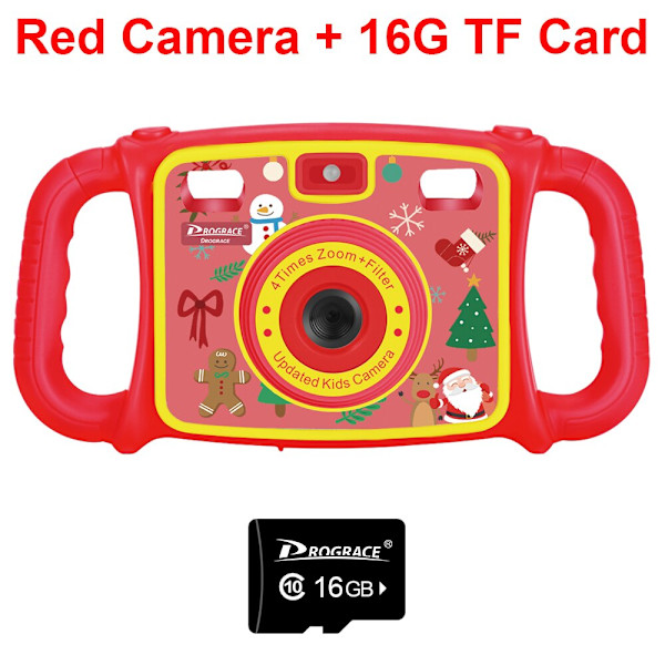 Videokamera Leksak för Barn Digitalkamera Foto Barnkamera Flickleksak Barn Födelsedag Julklapp för Flicka Pojke Pink Camera 8G Card