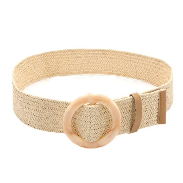 Kjole Pp Gress Vevd Dekorativ Dame Bredt Belte Bohemsk Elastisk Strikk Midjebelte 1102 beige Length 90 width 4.8