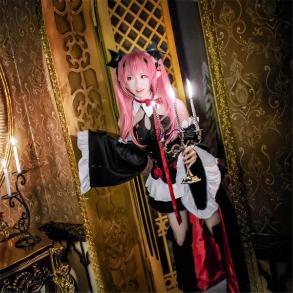 Seraph Of The End Owari no Seraph Krul Tepes Cosplay Kostym Uniform Peruk Cosplay Anime Häxa Vampyr Halloween Kostym för kvinnor Krul Tepes 3 S