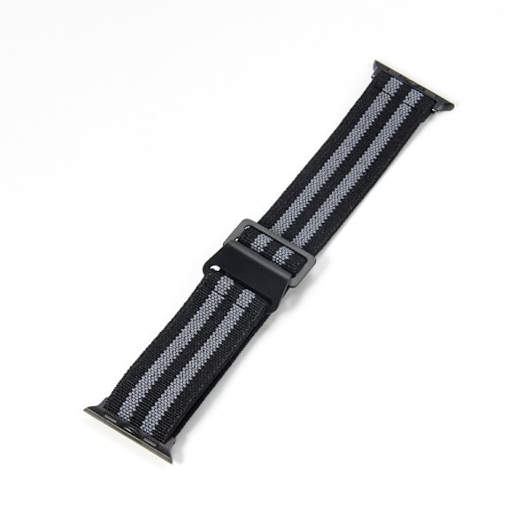 Urrem til Apple Watch iWatch, forbindelsesstørrelse 38/40 mm, sort grå sort-sort spænde