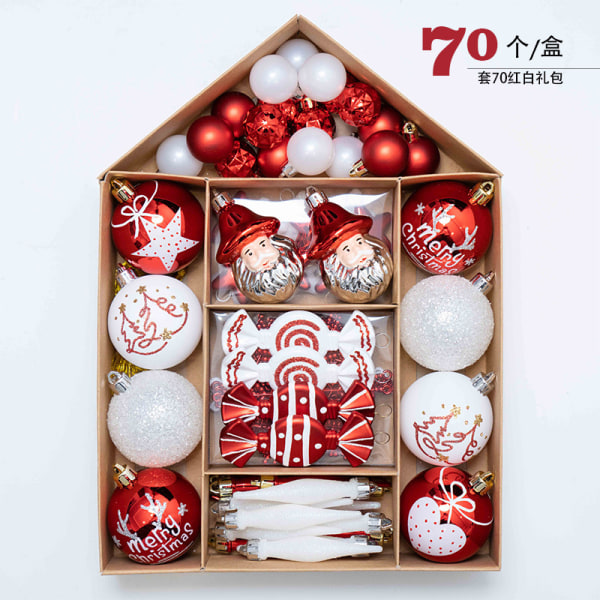 Yinhao Julekule Juleutstyr Juletrepynt Anheng Henger Red and White