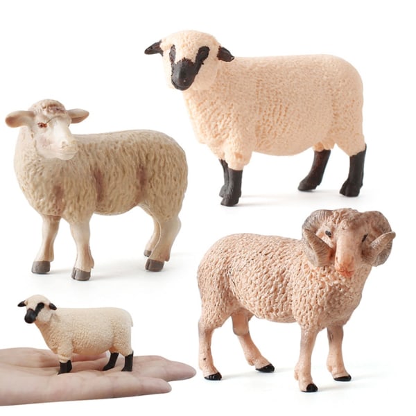 Simulerad Zoo Får Modell Bondgårdsdjur Actionfigur Barn Dockor Leksak Söt Får Figurin Samlarleksaker Gåva Heminredning 3pcs/set