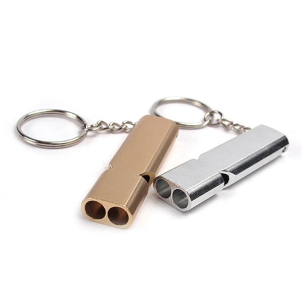 1 st Träningsvisselpipa Multifunktionell Mini Visselpipor Aluminiumlegering Nödöverlevnad Visselpipa Nyckelring För Camping Vandring Jakt Gold overseas