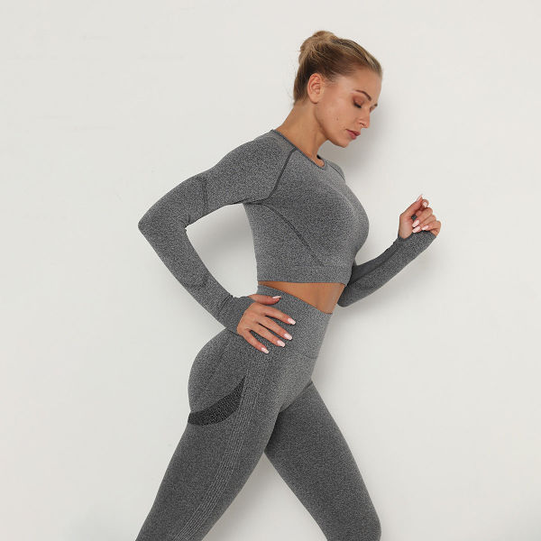 Yoga Set Sportkläder Träningsset Sportkläder för Kvinnor Red long set M