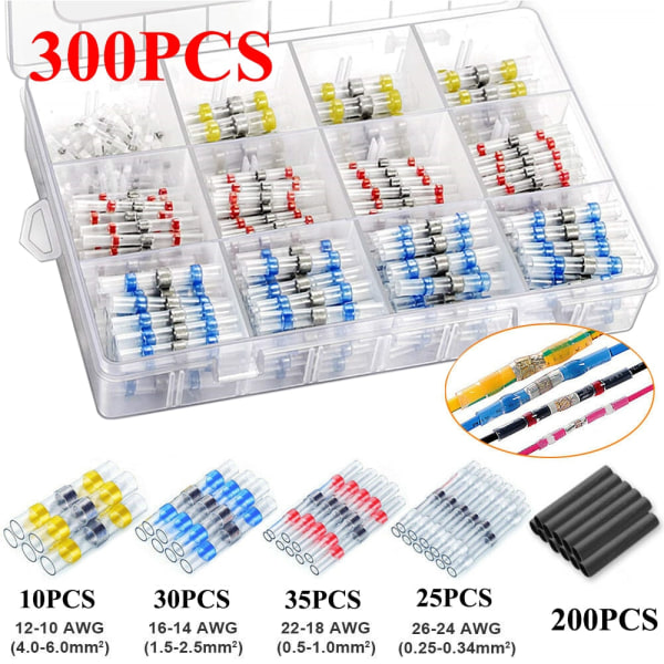 800/400/200PCS krympkontakt, lödtätningstrådsanslutningar och värmekrympande krimpkontakter Elektriska trådanslutningar As photo 500Pcs