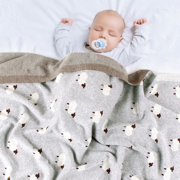 Baby Stickad Nyfödd Swaddle Barnvagn Sängkläder Wrap Cartoon Alpaca Infantil Pojkar Flickor Tar emot filt Barn Täcken 82W542 Overseas