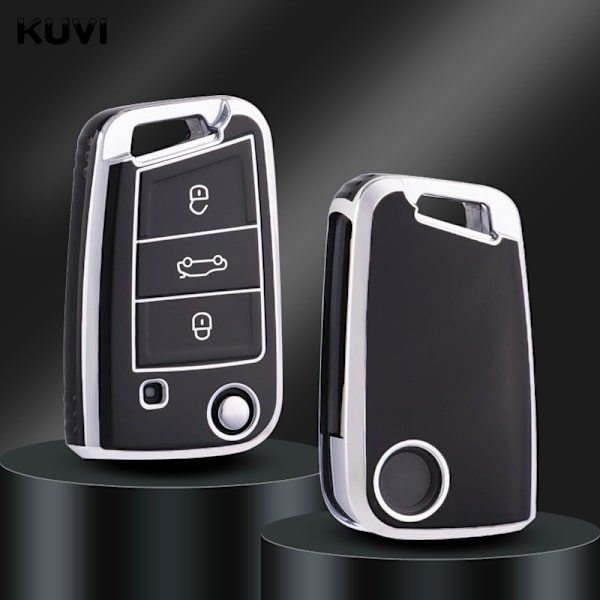 TPU Bil Fjernbetjening Nøgle Etui Cover Skal Til Golf 7 MK7 Tiguan MK2 Til SEAT Leon FR 2 Ibiza Til Skoda Octavia A7 Purple