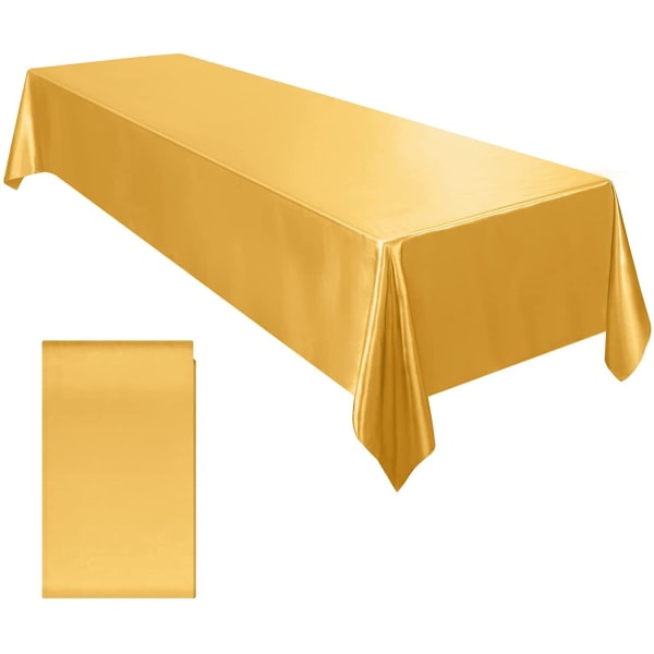 Rektangulär Bröllopsduk i Satin 57x102 tum Ljus Slät Sidenbordsduk för Bröllopsbankett Jubileum Matsalsbordsdekor Red 145x260cm