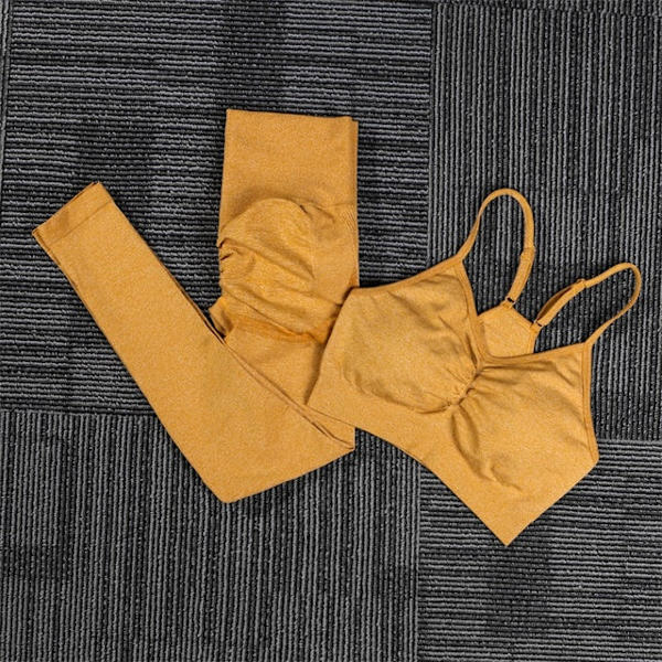 Yoga Set Träningskläder Sportset Gymkläder Toppar Och Leggings För Kvinnor Bra NEW green set M
