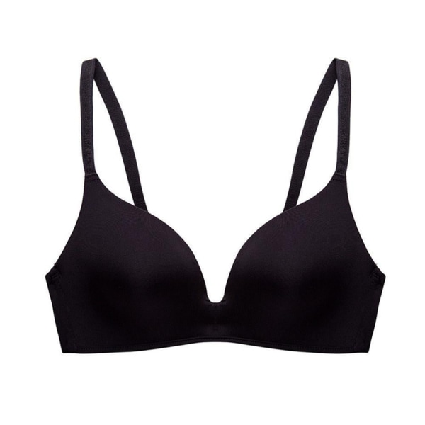 No Wire Seamless BH A B Cup Push Up BH för kvinnor Bekväma underkläder Black 38B