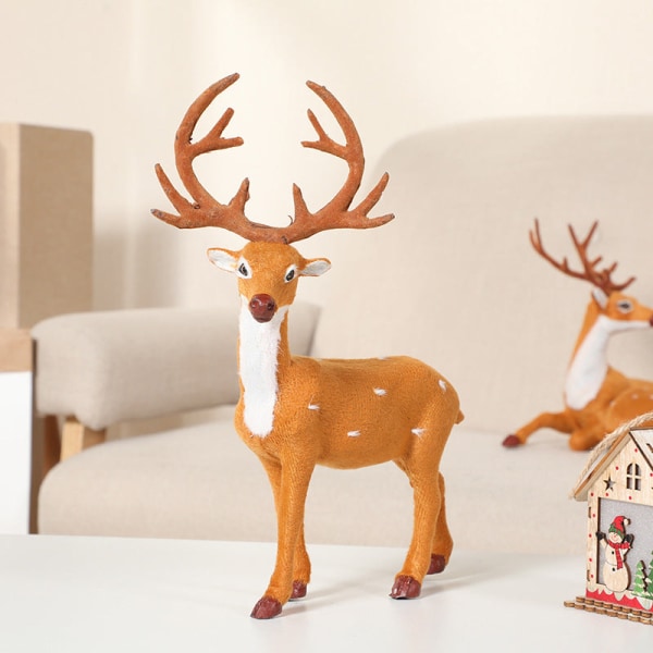 Bake Julepynt Juletre Mini Søt Sika Hjort Butikkvindu Simulering Couple deer height 22cm