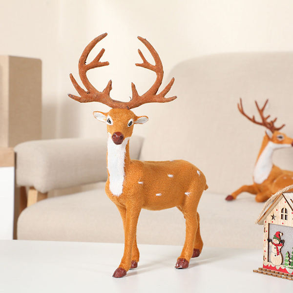 Bakning Julgransdekoration Mini Söt Sika Hjort Shopping Fönster Simulering Rounded deer height 30cm