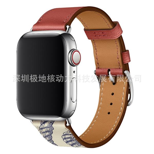 Klockarmband för Apple Watch iWatch 42/44/45/49mm tegelröd med lera