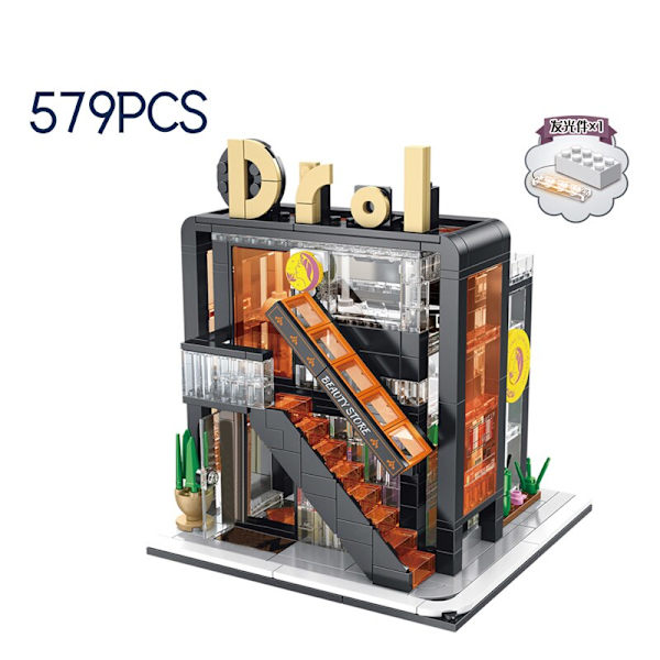 MOC Luova Kukkakimppu Kauppa Talo Malli Rakennuspalikka Kaupunkinäkymä Loman Kesä Kahvila Palikat Tyttöjen Lelut Lasten Lahjat 579pcs no box As  photo