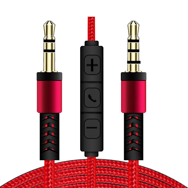 Ljudkabel 3,5 mm till Jack 3,5 mm Högtalarkabel Aux-kabel Hane till Hane med Mikrofon för volymkontroll för Hörlurar Bilhögtalare med 1,2 m Other