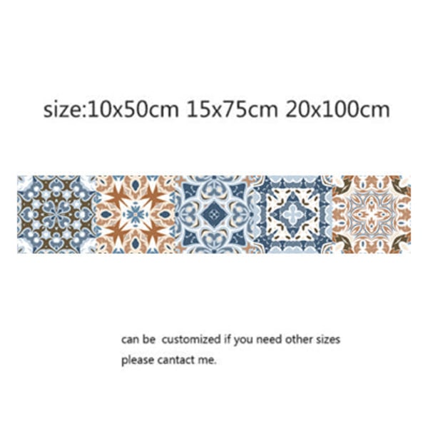 Mosaikklistermärken i arabisk stil för vardagsrum Kök Retro 3D Vattentät väggmålning Dekal Badrumsinredning självhäftande tapeter 12 15x75cm