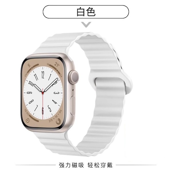 Kellon ranneke Apple Watch iWatch Yhteensopiva: S6/5/4/SE 44mm Valkoinen