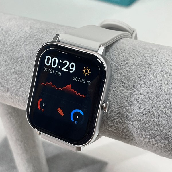 1,54-tums hel pekskärm pulsdetektering Utomhussport Smart Phone watch Silver Gray