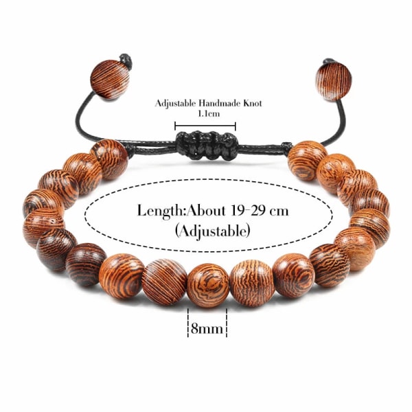 Herrarmband Träpärlor Kors 7 Chakra Healing Balans Onyx Armband & Armringar Uggla Bön Reiki Buddha Dam Smycken Homme Pendant 7 Chakra