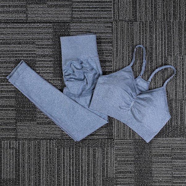 Yoga Set Träningskläder Sportset Gymkläder Toppar Och Leggings För Kvinnor NEW green set S