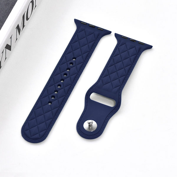 Klockarmband för Apple Watch iWatch 38/40/41/ 10:e generationen 42mm Universal diamant silikon - midnattsblå