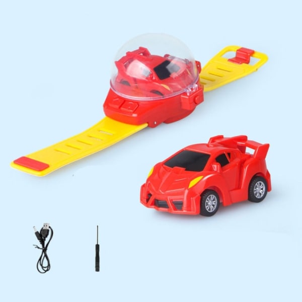 Mini Tegneserie RC Liten Bil Analog Klokke Fjernkontroll Søt Infrarød Sensing Modell Batteridrevne Leker For Barn Gaver 2.4G Pink