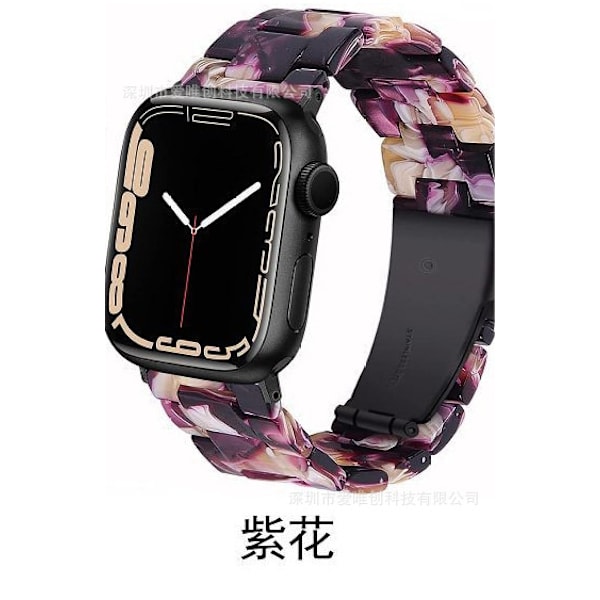 Klockarmband för Apple Watch iWatch 42/44/45mm Lila Blomma