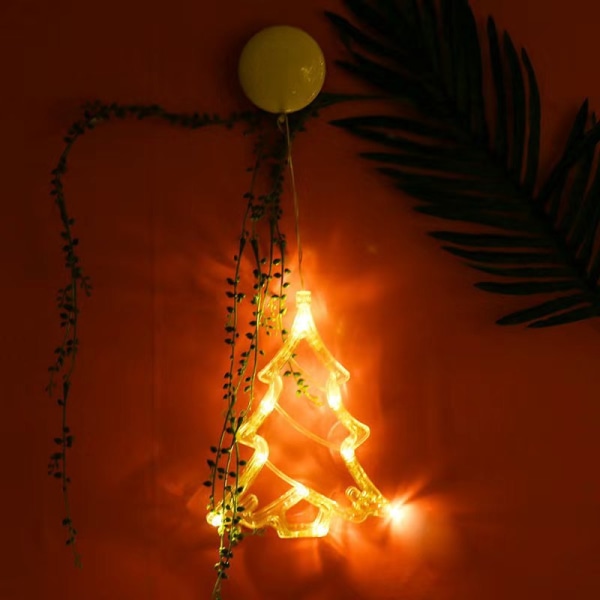 LED Jul Dekorativ Lampa Fönster Sugpropp Lampa Klocka Julgran Älg Jul Event Party Stämningslampa XINGX