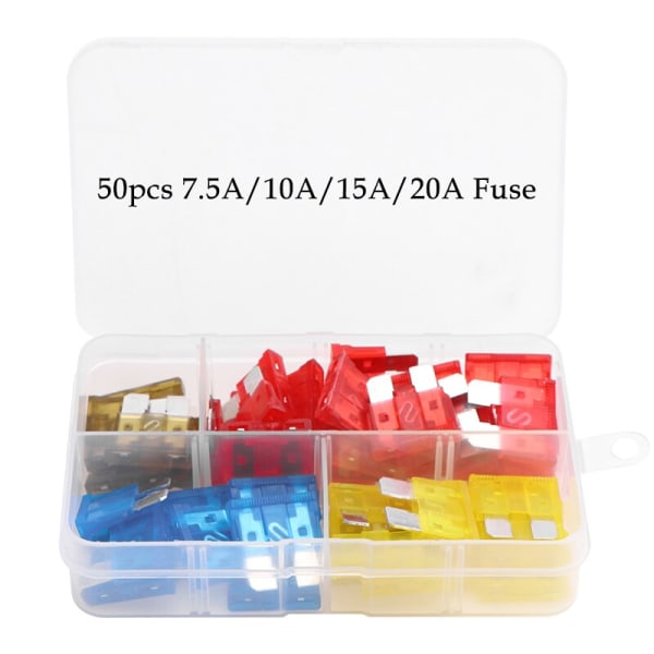 50/80/180 stk. 5/10/15/20/30A Bil Auto Liten og Medium Bladsikring Motorsykkel Båt Lastebil Automotive Bladsikring Sortimentsett 50pcs Medium 1