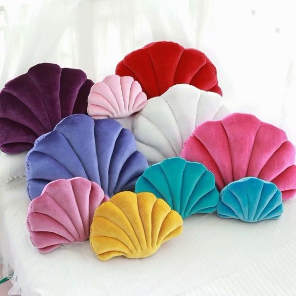 Fairy Home Lyxig Inredning Snäckkudde Prinsessans Fantastiska Sametskudde Havssnäcka Heminredning Säng Soffa Kudde Dekoration Gåva Violet shell 46*33cm 0.55kg