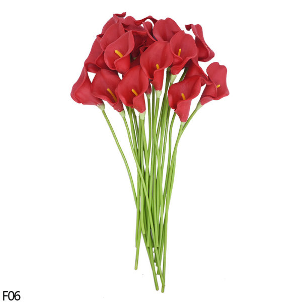 10 stk. høykvalitets ekte berøringsfølelse Calla Lily kunstige blomster Calla Lily bukett for bryllupsbukett Brude hjem blomsterdekorasjon B05 10pcs