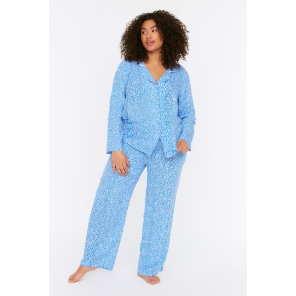 Blue Woven Pyjamas Set TBBSS22PT0535 Blue 42