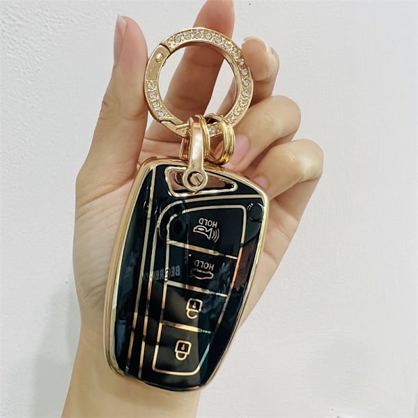 TPU Auton Avaimen Kotelo Hyundai Santa Fe Sport Ix45 Equus Centennial Genesis G80 Grandeur Azera 2013-2016 Avaimenperä Overseas grey R keychain