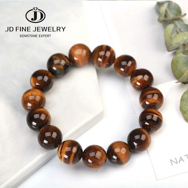 Højkvalitets Blå Tigerøje Buddha Armbånd Natursten Runde Perler Elastisk Reb Mænd Kvinder Armbånd Royal Blue 6mm
