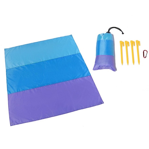 2x2.1m Stort Strandhåndkle Matte Anti Sandfri Strand Anti Sand Strandteppe Overdimensjonert Lomme Piknik Vindhindrende Sandtett Multi-colored 02 2.1x2m