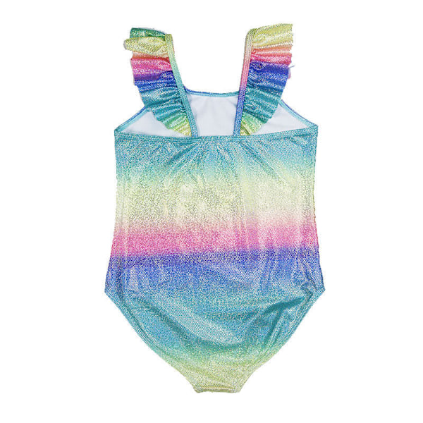 Baddräkt Siamese Triangel Gradient Glänsande Medium och Stora Barn Baby Prinsessa Badkläder Gradient 4
