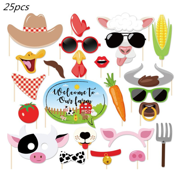 1 Sæt Gård Dyre Tema Folie Oppustelige Balloner Tillykke med Fødselsdagen Fest Dekoration Børne Fødselsdags Tallerken Kop Serviet Banner Indpakning Stickers 90pcs