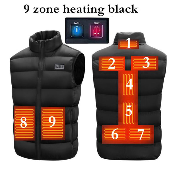 Herr Utomhus USB Infraröd Värmeväst Jacka Herr Vinter Elektrisk Uppvärmd Väst Midjeväst För Sport Vandring Oversized 5XL Double switch blue M