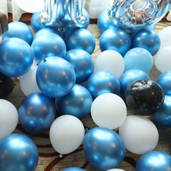 Jule Dekorativ rund Ballon Romantisk Bekendelse Nobel Stil Blå Tema Fest Ballonsæt Noble style blue A