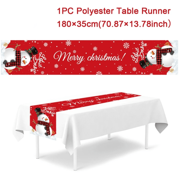 Joulupöytäliina Hyvää Joulua Koristeet 2023 Kotiin Pöytäliina Navidad Noel Kerst Joulu Lahjat Uusi Vuosi 2024 Natal polyester 28 as picture