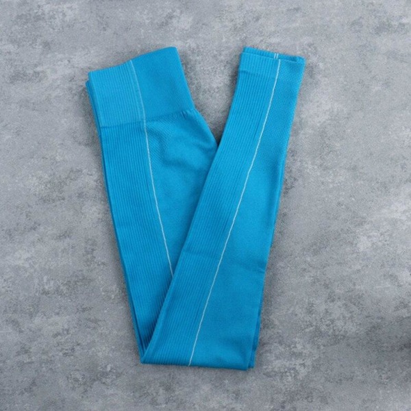 Yoga Set Crop Top BH Shorts Leggings Träningskläder Aktiv Fitness Gym Kläder Blue Short Set M