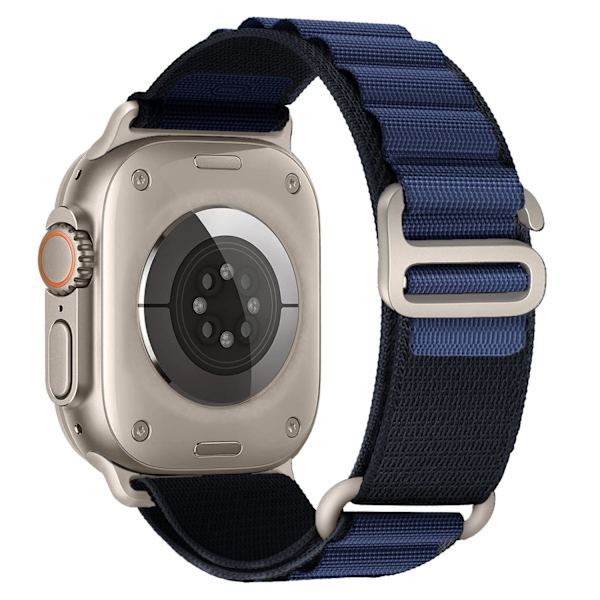 Urrem til Apple Watch iWatch 42/44/45/49mm Marineblå uden læder Titanium spænde