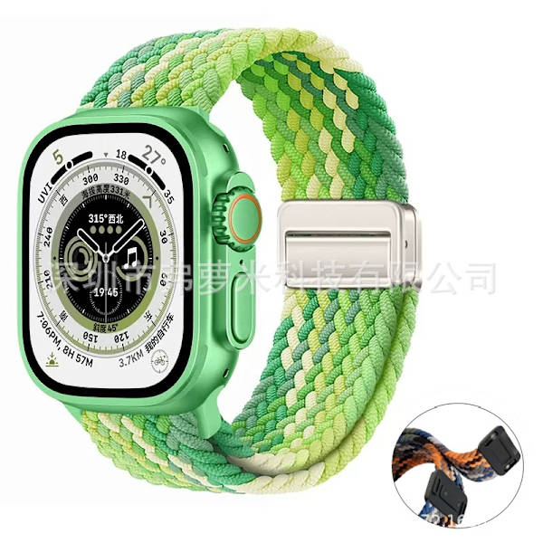 Kellon ranneke Apple Watch iWatch 38/40/41mm Limenvihreä