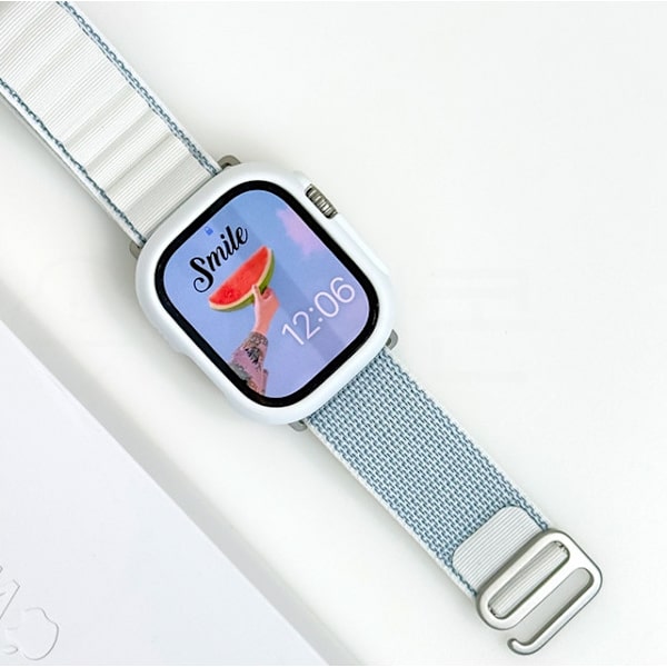 Klockarmband för Apple Watch iWatch 38/40/41/ S1042MM ljusblå och vit