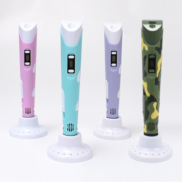 3D-utskriftspenna DIY Ritpenna med LCD-display 3D-penna med 20 färger 100 meter PLA-filament Julklapp Födelsedagspresent till barn Bule--9M PLA