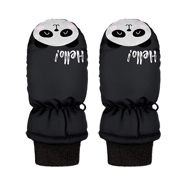 1 par Vinterhandskar för utomhusbruk för barn Småbarn Barn Baby Pojkar Flickor Skidhandskar Vattentäta Sport Snövantar Black One  Size