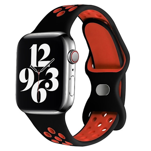 Klockarmband för Apple Watch iWatch 38mm/40mm/41mm ML Svart Röd